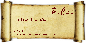 Preisz Csanád névjegykártya